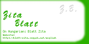 zita blatt business card